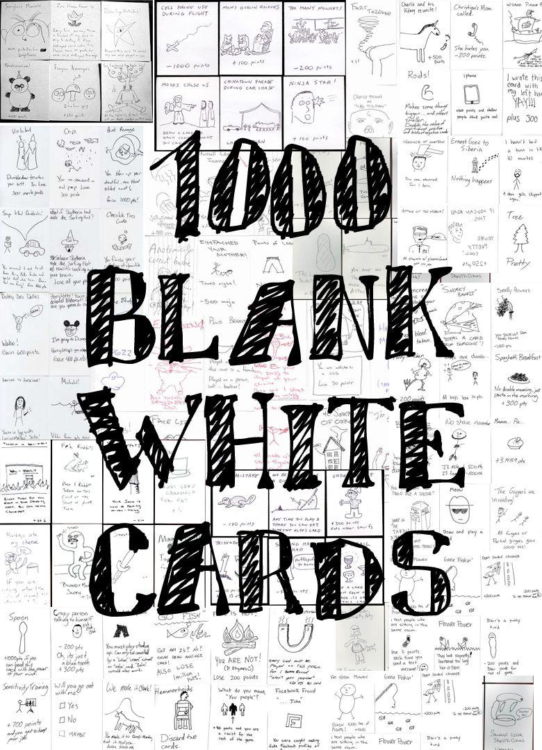 1000 Blank White Cards cover